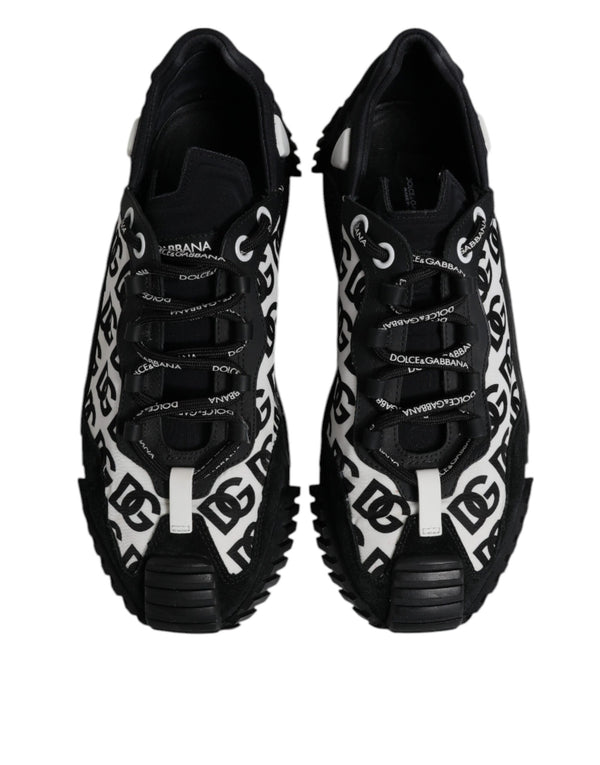 Dolce & Gabbana Black Logo Lace Up Low Top NS1 Sneakers Shoes