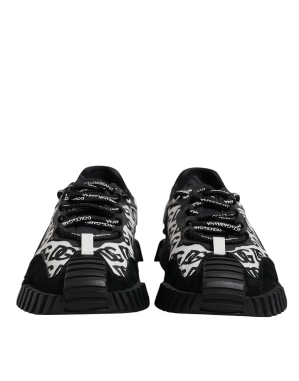 Dolce & Gabbana Black Logo Lace Up Low Top NS1 Sneakers Shoes