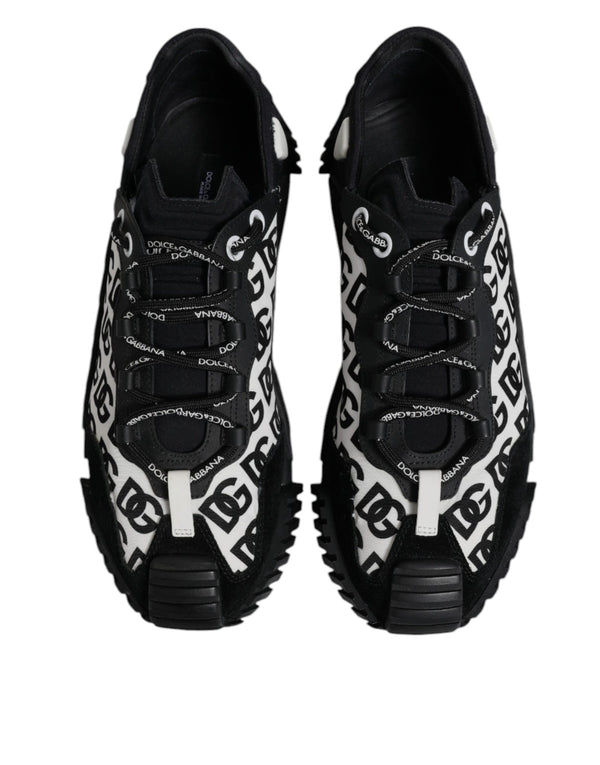 Dolce & Gabbana Black Logo Lace Up Low Top NS1 Sneakers Shoes