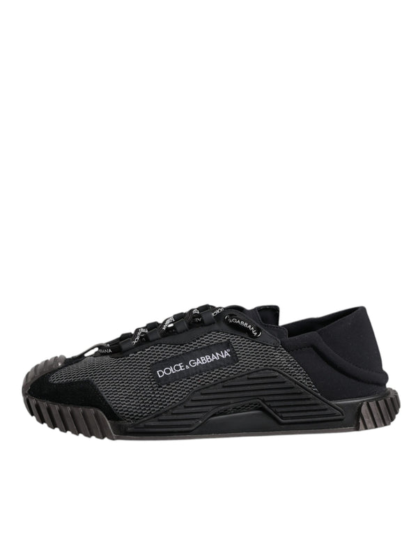 Dolce & Gabbana Black Silver Logo Low Top Men Sneakers Shoes