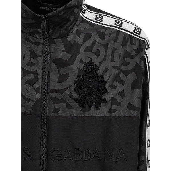 Dolce & Gabbana Black Polyester Jackets & Coat