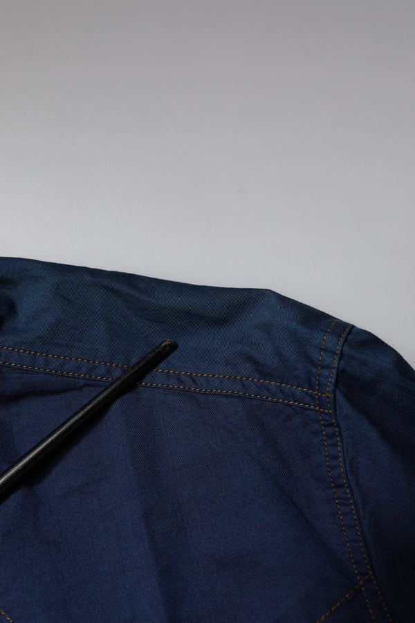 Dolce & Gabbana Dark Blue Cotton GOLD Dress Formal Shirt