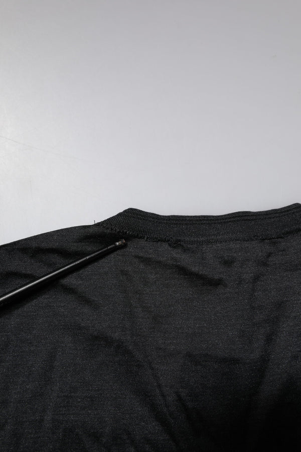 Dolce & Gabbana Dark Gray Silk V-neck Short Sleeves T-shirt