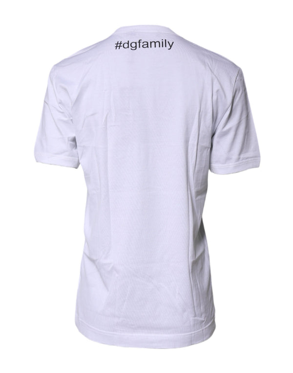 Dolce & Gabbana White #DGFamily Cotton Crew Neck T-shirt
