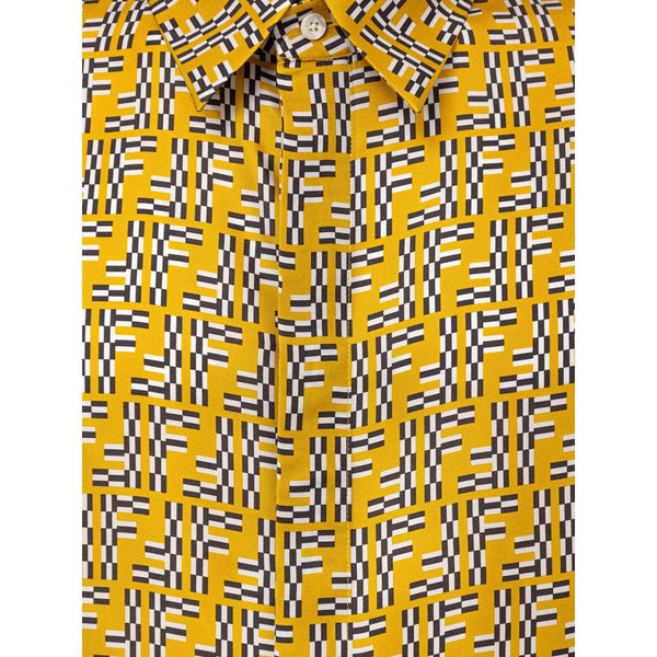 Fendi Yellow Silk Shortsleeve