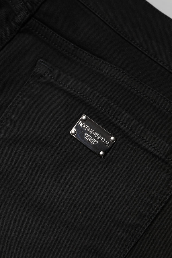 Dolce & Gabbana Black Cotton Mid Waisted Skinny Denim Jeans