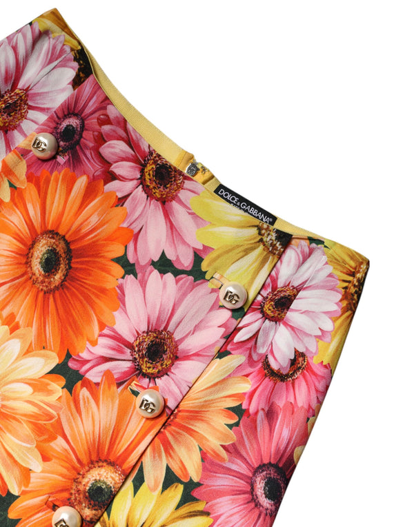 Dolce & Gabbana Multicolor Floral High Waist Mini Skirt