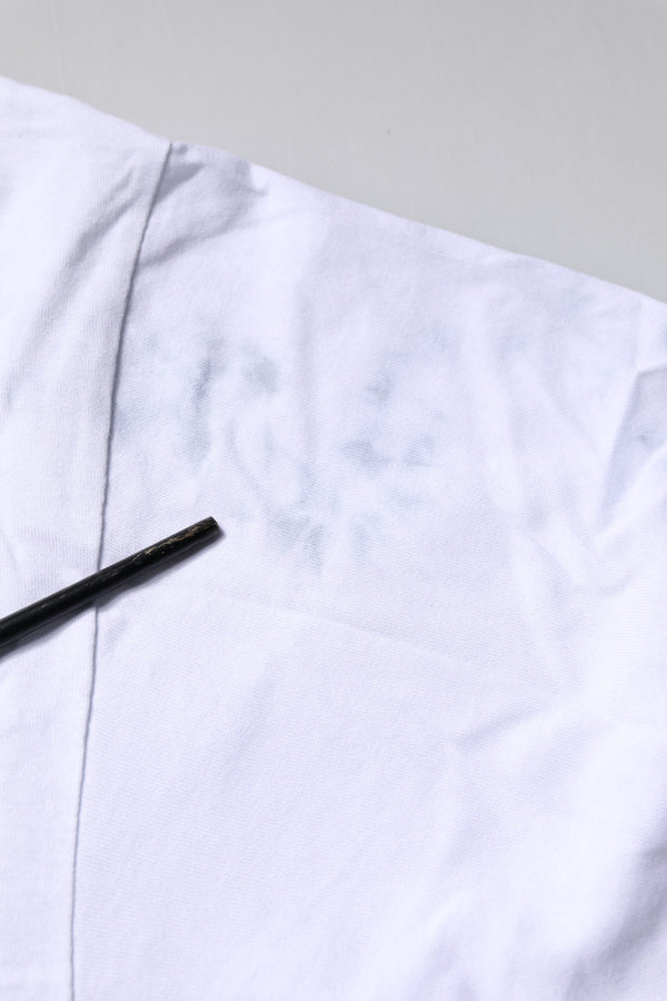 Dolce & Gabbana White Print Lace-Up Cotton Crew Neck T-shirt