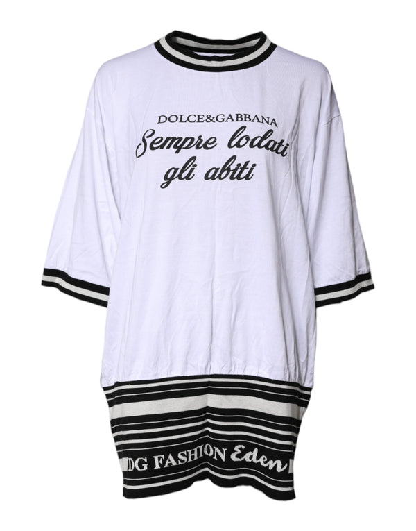 Dolce & Gabbana White Cotton DG Fashion Crew Neck Tee T-shirt