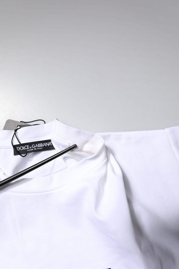 Dolce & Gabbana White Bellissima Cotton Crew Neck T-shirt