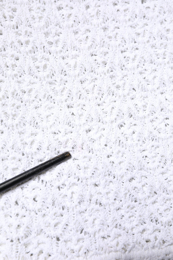 Dolce & Gabbana White Viscose Short Sleeve Crochet Top