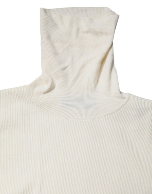 Dolce & Gabbana Cream Long Sleeves Turtleneck Slim Sweater