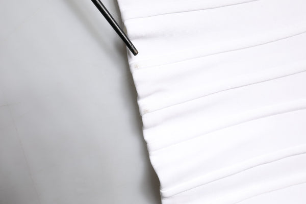 Dolce & Gabbana White Cotton Blend 3/4 Sleeves Blouse Top