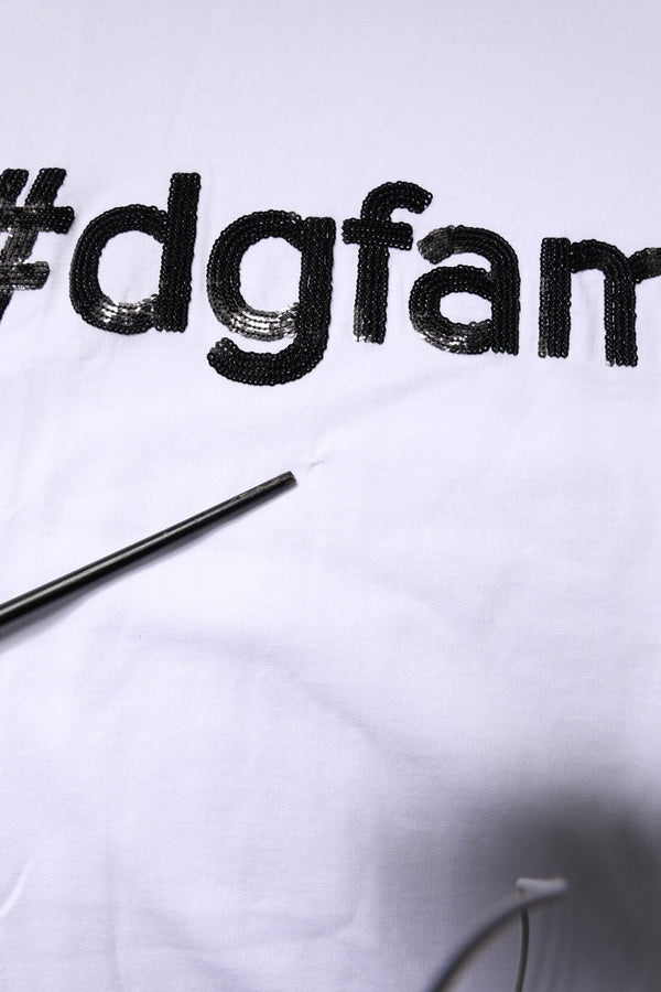 Dolce & Gabbana White #DGFAMILY Embroidery Cotton T-shirt