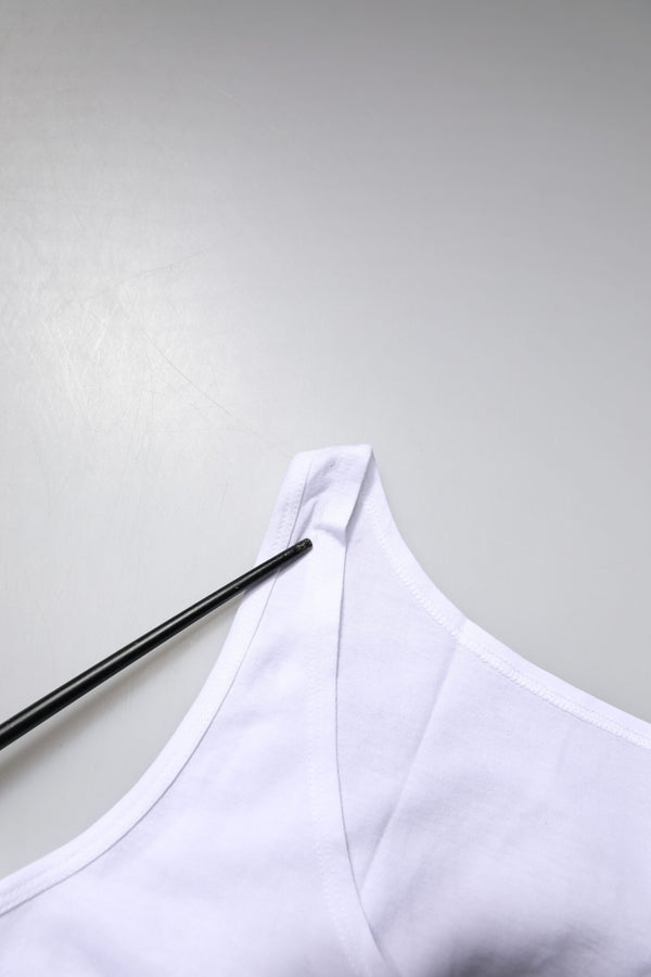 Dolce & Gabbana White Cotton Sleeveless Round Neck Tank Top