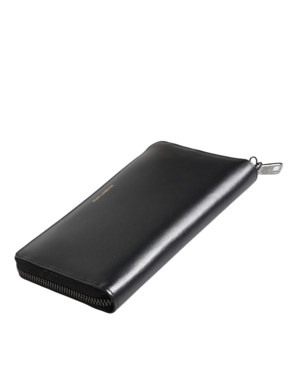 Dolce & Gabbana Black Blue Exotic Leather Embossed Continental Wallet