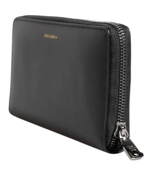 Dolce & Gabbana Black Blue Exotic Leather Embossed Continental Wallet