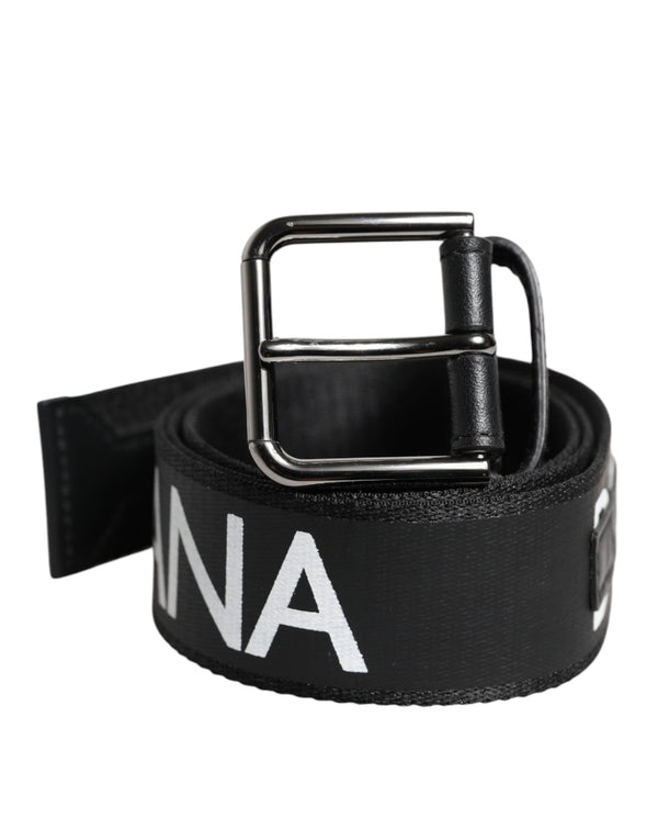 Dolce & Gabbana Black Leather Classic Metal Logo Buckle Belt