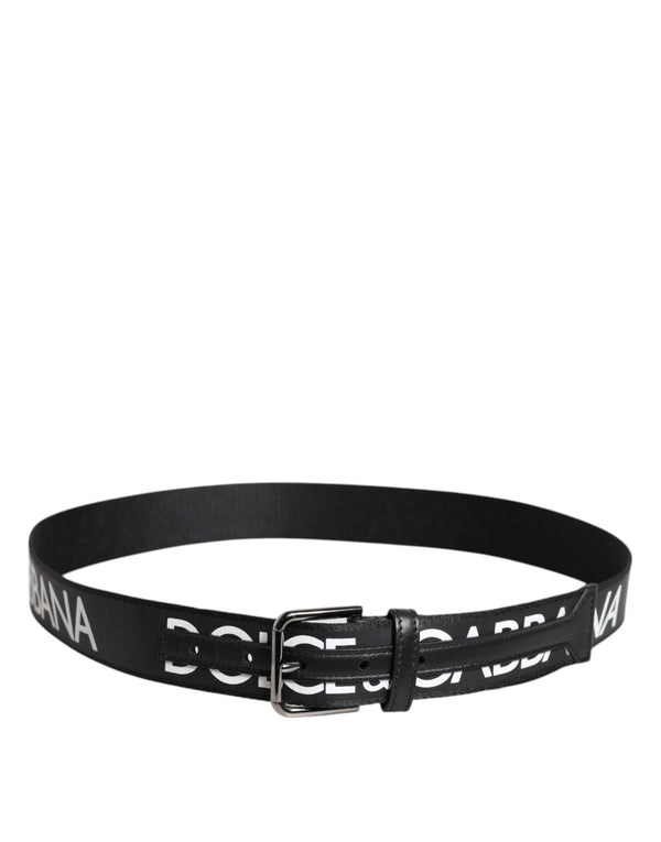 Dolce & Gabbana Black Leather Classic Metal Logo Buckle Belt
