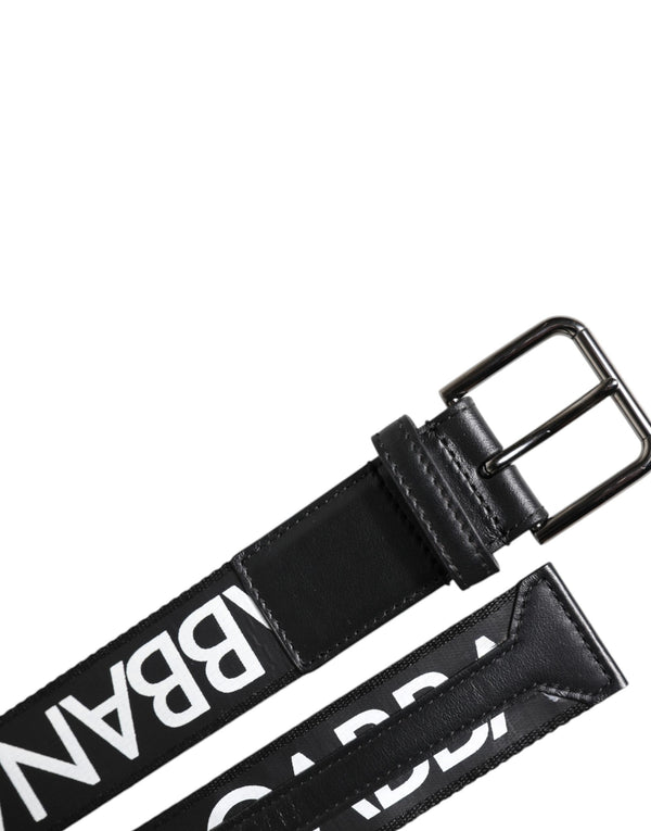 Dolce & Gabbana Black Leather Classic Metal Logo Buckle Belt