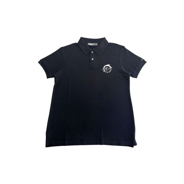 Trussardi Beachwear Black Cotton Men Polo Shirt