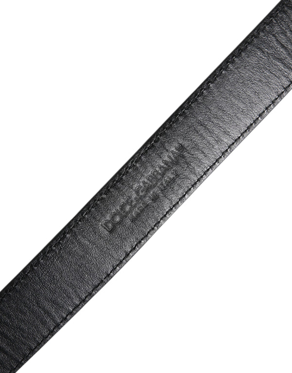 Dolce & Gabbana Brown White Pony Leather Metal Buckle Belt