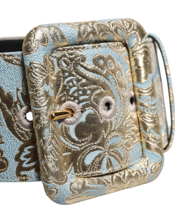 Dolce & Gabbana Multicolor Floral Jacquard Wide Waist Belt