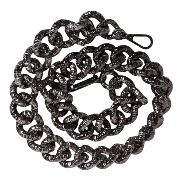 Dolce & Gabbana Black Chain Logo Engraved Bag Shoulder Strap