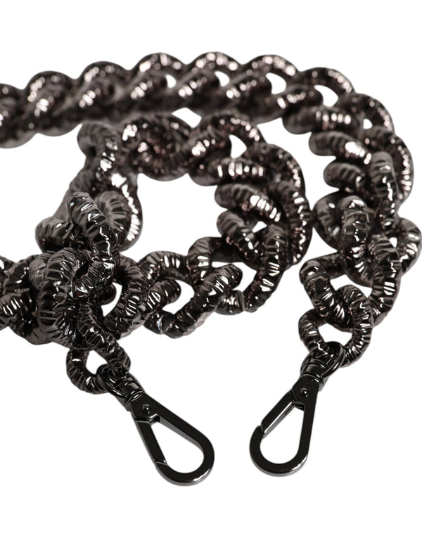 Dolce & Gabbana Black Chain Logo Engraved Bag Shoulder Strap