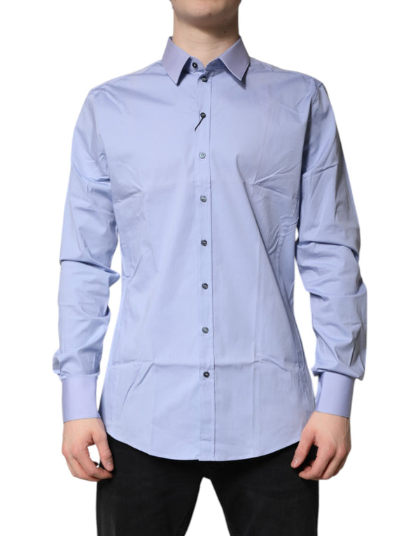 Dolce & Gabbana Light Blue Cotton SICILIA Dress Formal Shirt
