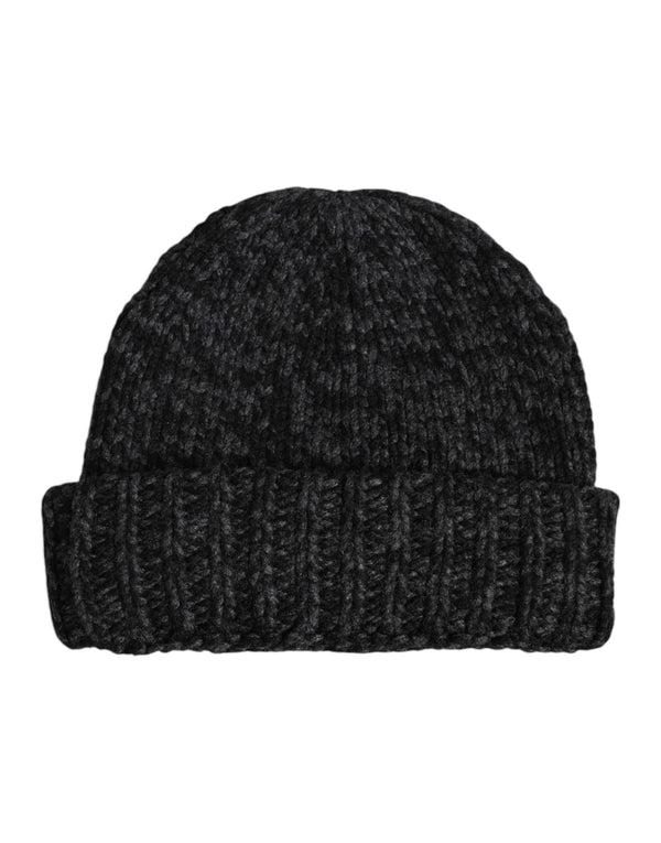 Dolce & Gabbana Gray Cashmere Knitted Winter Beanie Hat