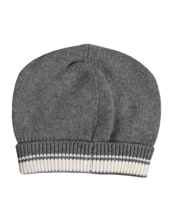 Dolce & Gabbana Gray Cashmere Knitted Winter Beanie Hat