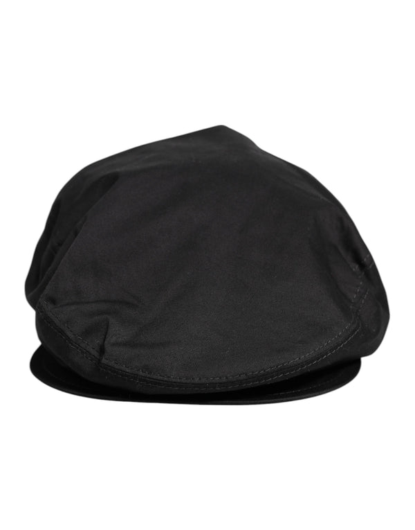 Dolce & Gabbana Black Cotton Newsboy Capello Cabbie Hat