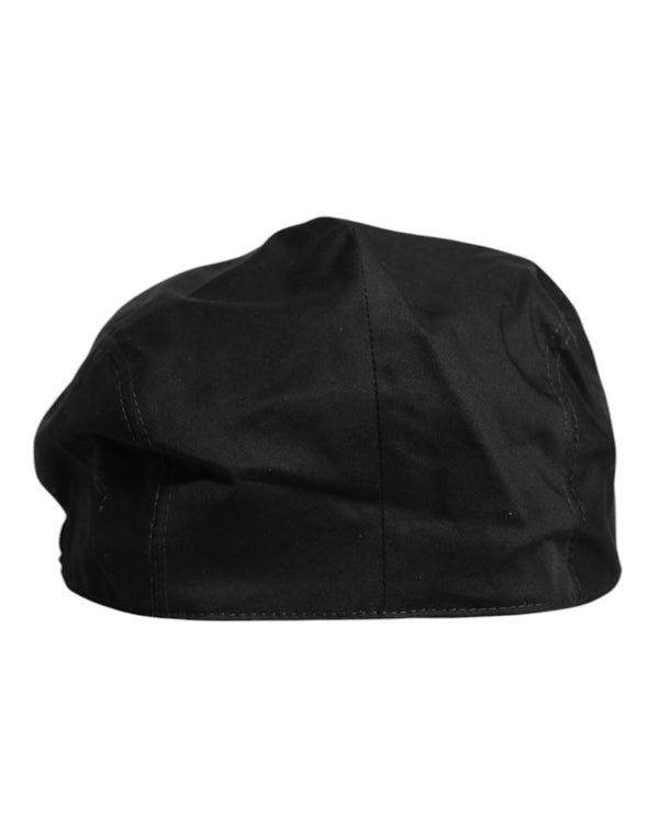 Dolce & Gabbana Black Cotton Newsboy Capello Cabbie Hat
