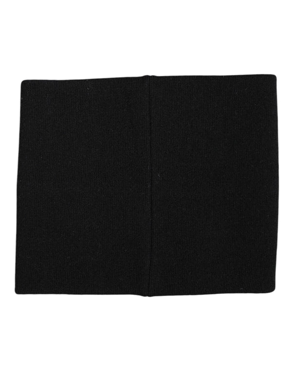 Dolce & Gabbana Black White Logo Print Knitted Neck Warmer Scarf