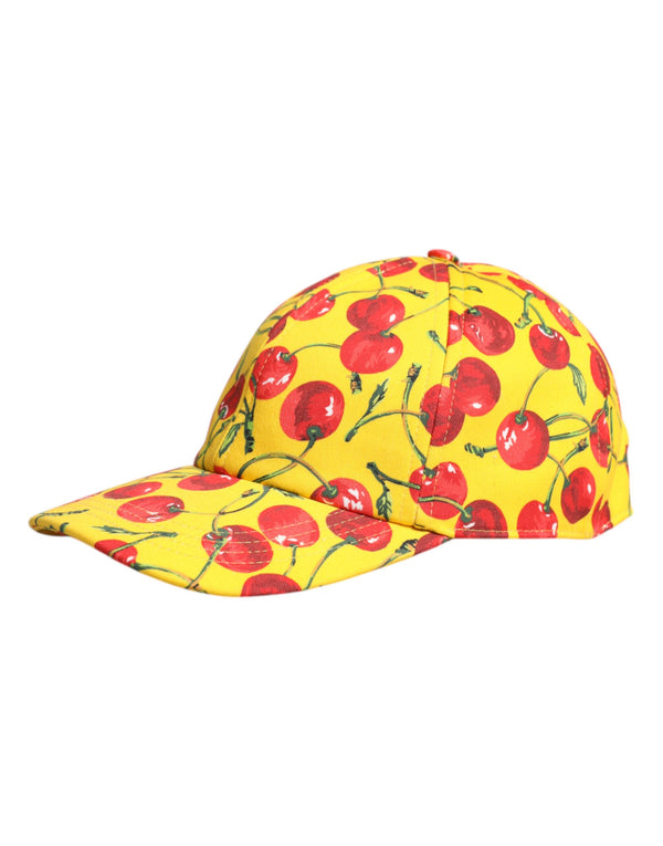Dolce & Gabbana Yellow Cotton Printed 6 Panels Baseball Cap