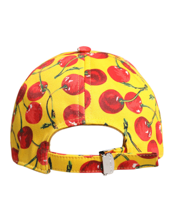 Dolce & Gabbana Yellow Cotton Printed 6 Panels Baseball Cap