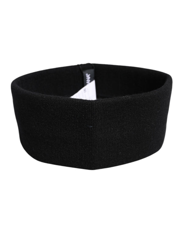 Dolce & Gabbana Black Cashmere Knitted Women Head Band Hat