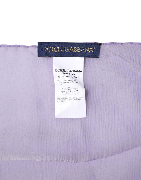 Dolce & Gabbana Purple Silk Rectangle Wrap Shawl Scarf
