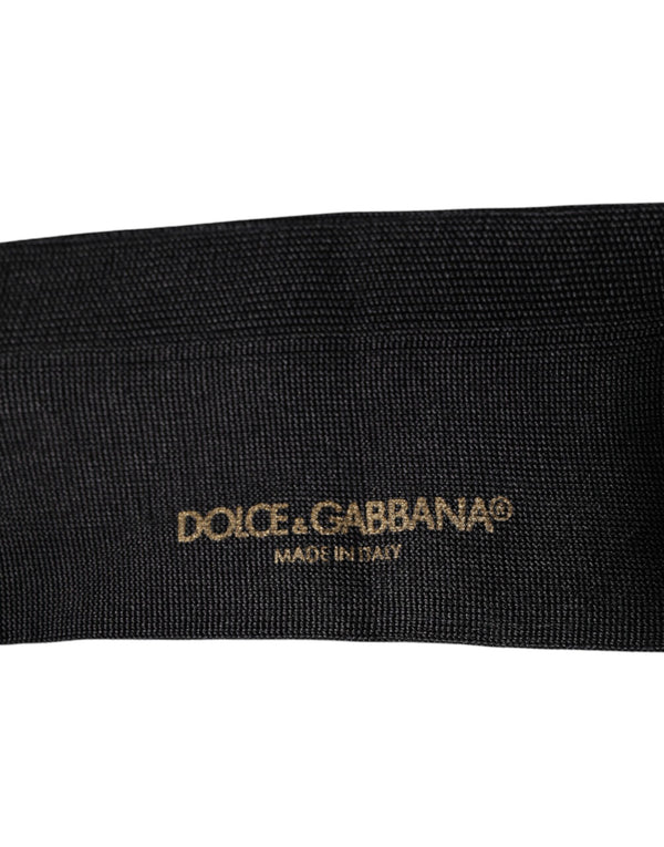 Dolce & Gabbana Black Cotton DG Logo Mid Calf Men Socks