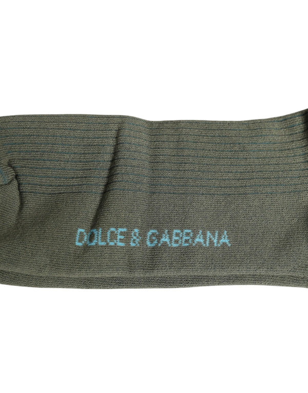 Dolce & Gabbana Gray Cotton DG Bear Mid Calf Socks