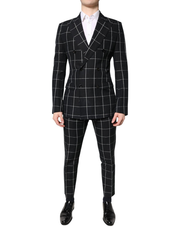 Dolce & Gabbana Black TAORMINA Double Breasted 2 Piece Suit