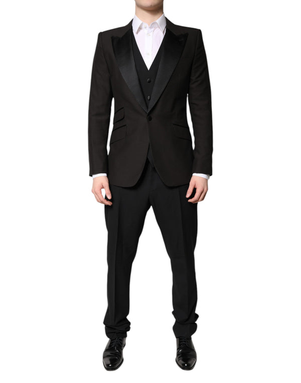 Dolce & Gabbana Black Single Breasted Formal 3 Piece Suit