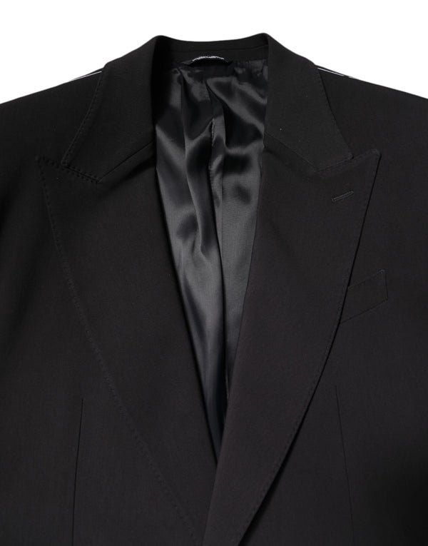Dolce & Gabbana Black Cotton Single Breasted 2 Piece Suit