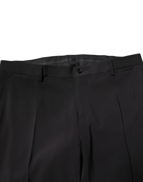 Dolce & Gabbana Black Cotton Single Breasted 2 Piece Suit