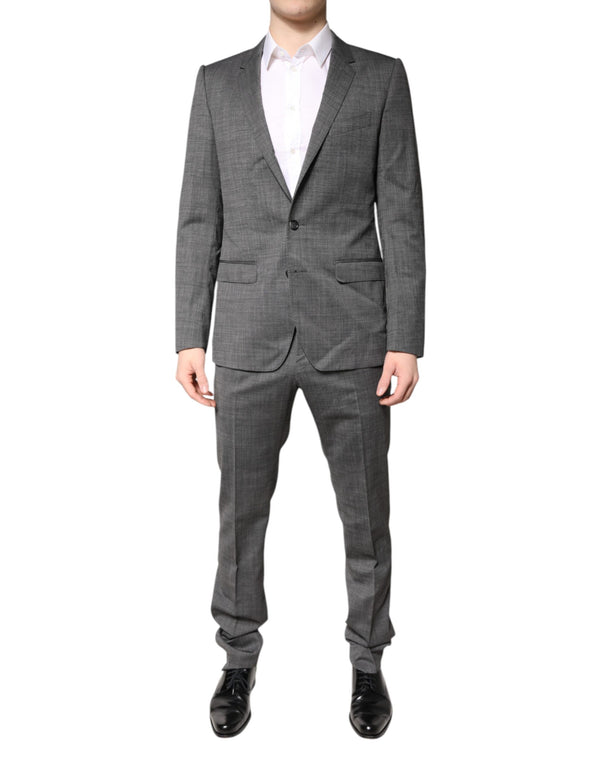 Dolce & Gabbana Gray Wool Single Breasted 2 Piece Suit