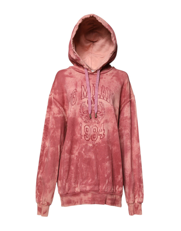 Dolce & Gabbana Pink Wash DG MILANO Hooded Pullover Sweater