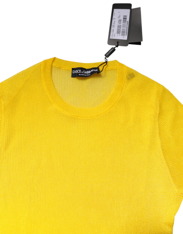 Dolce & Gabbana Yellow Polyester Women Pullover Top Sweater