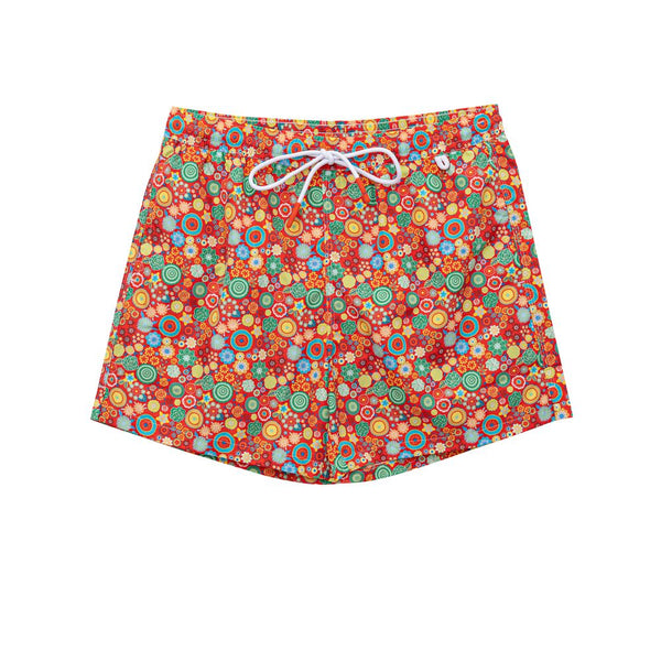 Isaia Red Polyester Swim Short