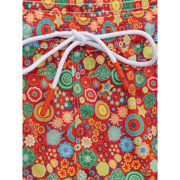 Isaia Red Polyester Swim Short